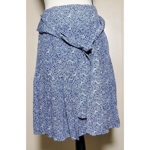 Scotch & Soda blue/whiteFloral Print Skirt  Ruffle Hem Tie Waist‎ Blue M